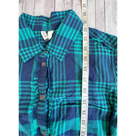 Roxy Front Tie Plaid Button Up - Picture 5 of 7